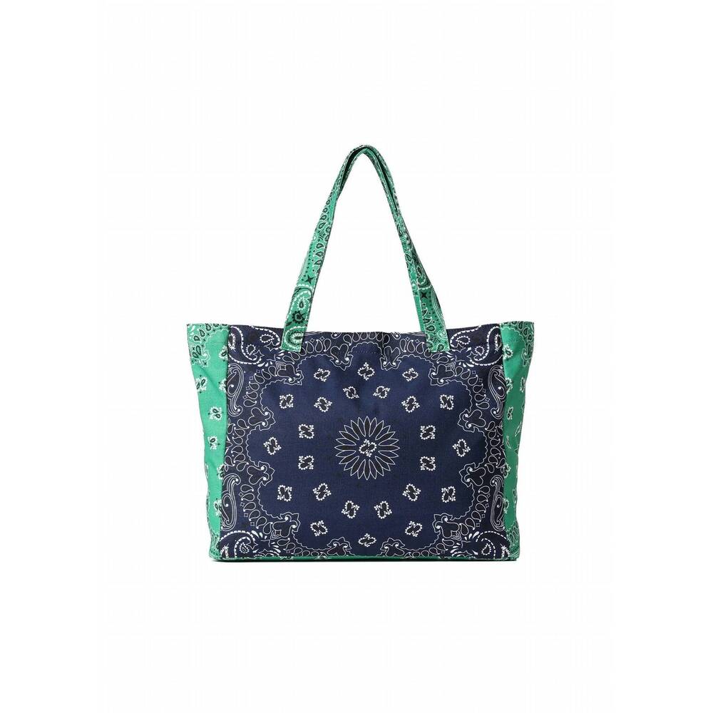NEW HAUTE SHORE women's bandana tote bag in navy/kelly